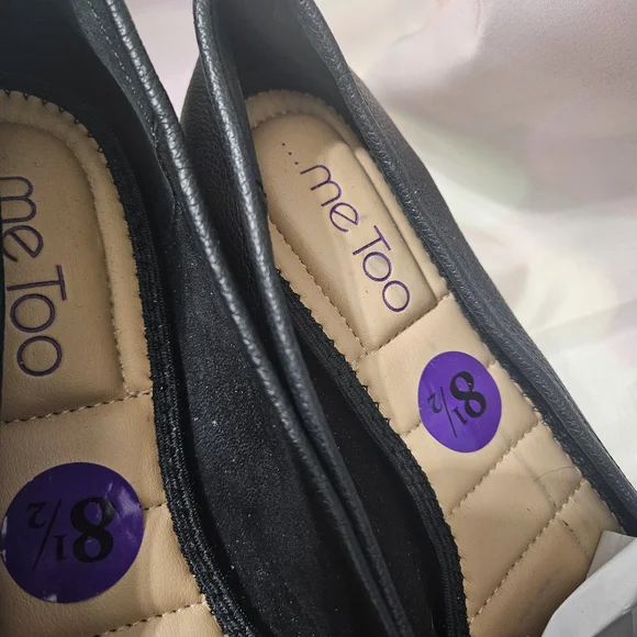 Me Too Leather Women's Classic Black Flats 8.5 NWT - Picture 4 of 6